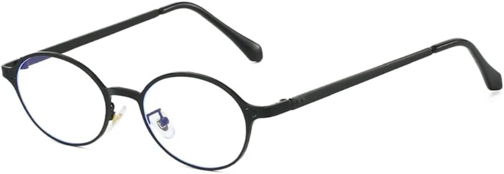 

Ретро маленькие овальные металлические солнцезащитные очки для женщин и мужчин с защитой от УФ-излучения UV400, в стиле ретро с заклепками и панк-стилем UATXTAU, Black Clear