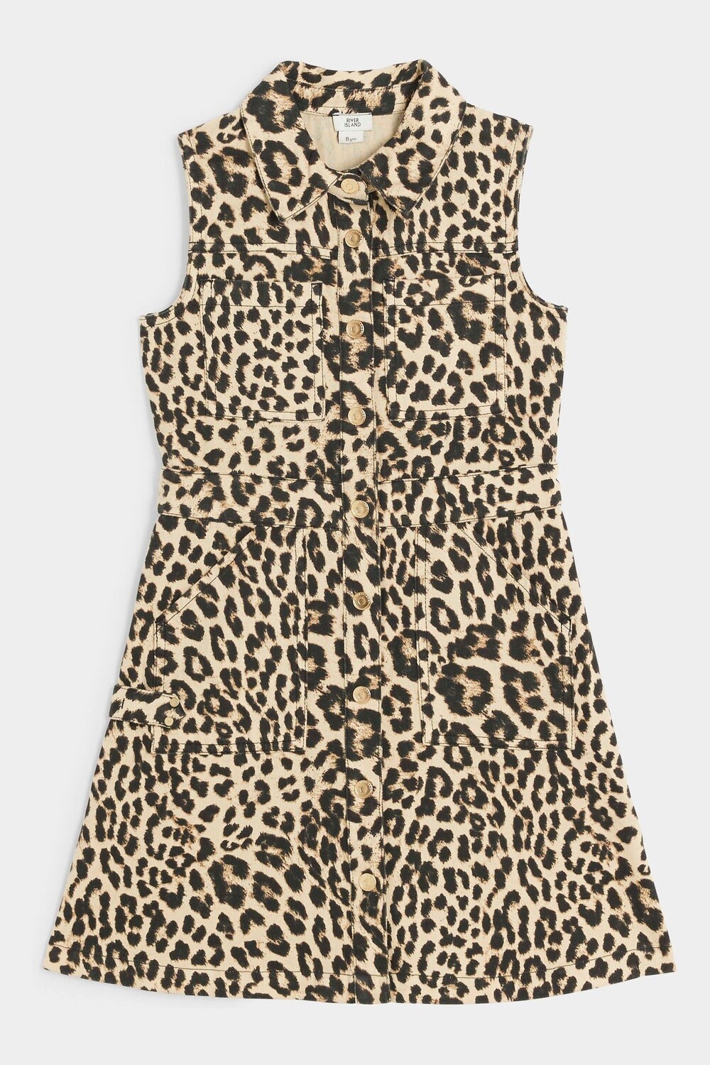 

Платье рубашка с леопардовым принтом для девочек River Island, коричневый