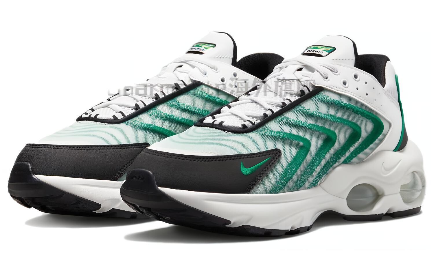 Кроссовки Air Max TW для бега мужские с низким верхом, черный/белый/зеленый Nike — фото 3