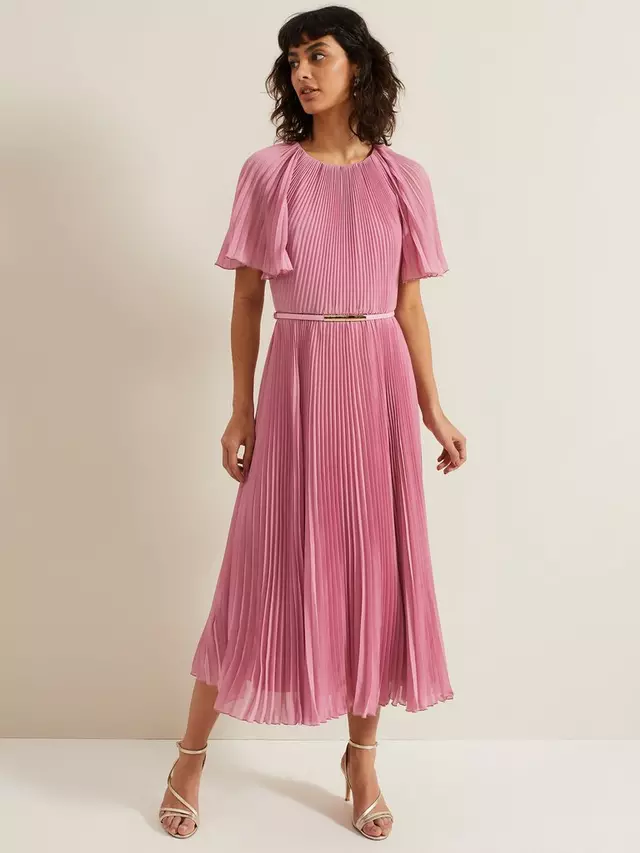 

Платье Phase Eight Kathleen Pleated Midi, розовый