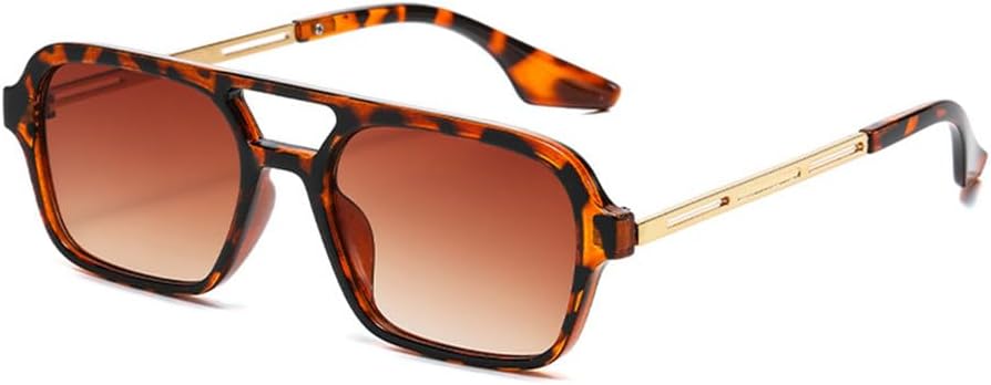 

Солнцезащитные очки UV400 с двойной перемычкой, для мужчин и женщин, с прозрачными градиентными линзами, подходят для занятий спортом на открытом воздухе, бега и езды на велосипеде UYPTK, Leopard Tea