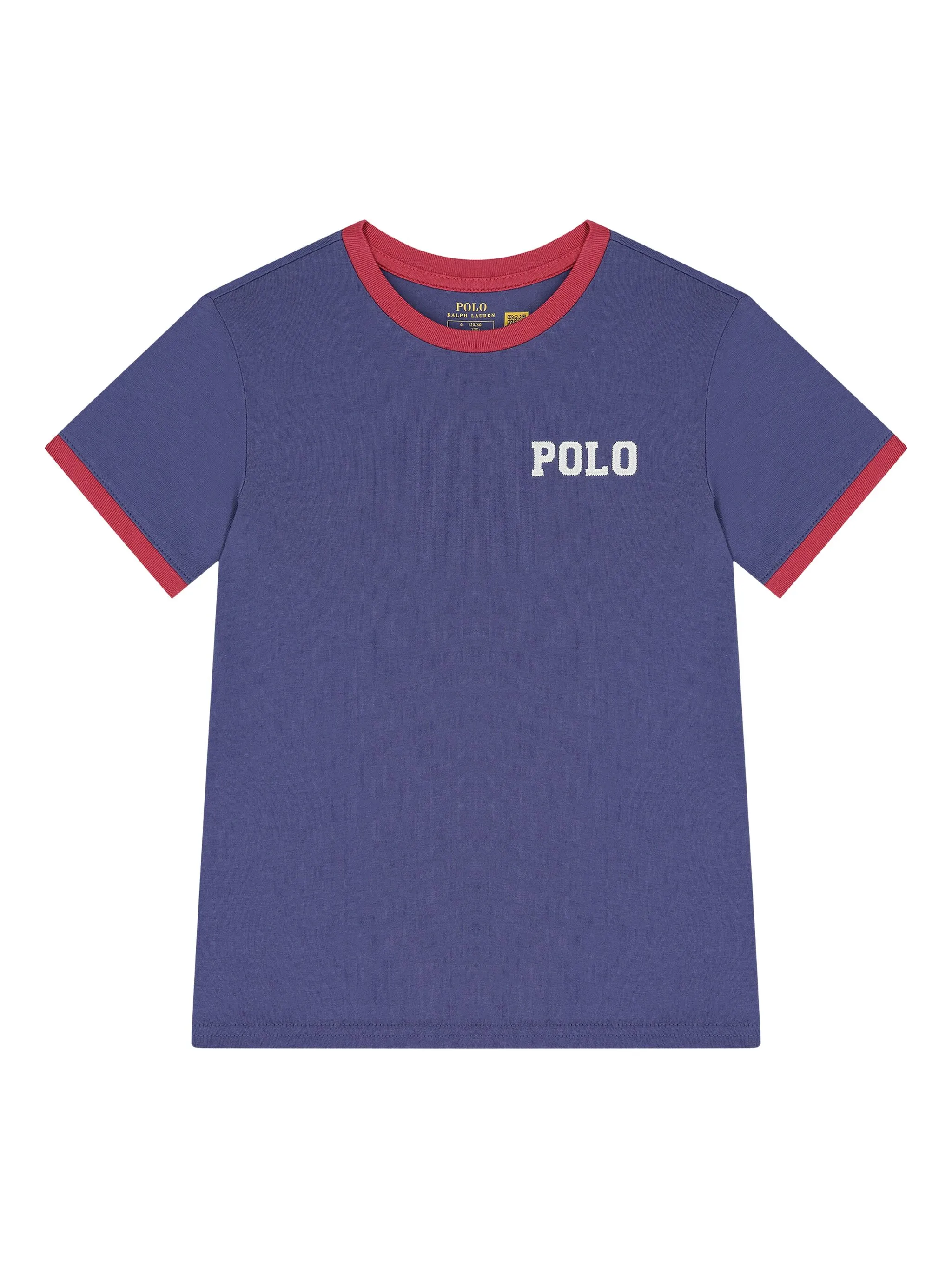 

Футболка с контрастной отделкой Polo Ralph Lauren Kids, синий