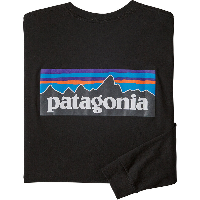 Мужская футболка P-6 с логотипом Responsibili с длинным рукавом Patagonia, черный — фото 3