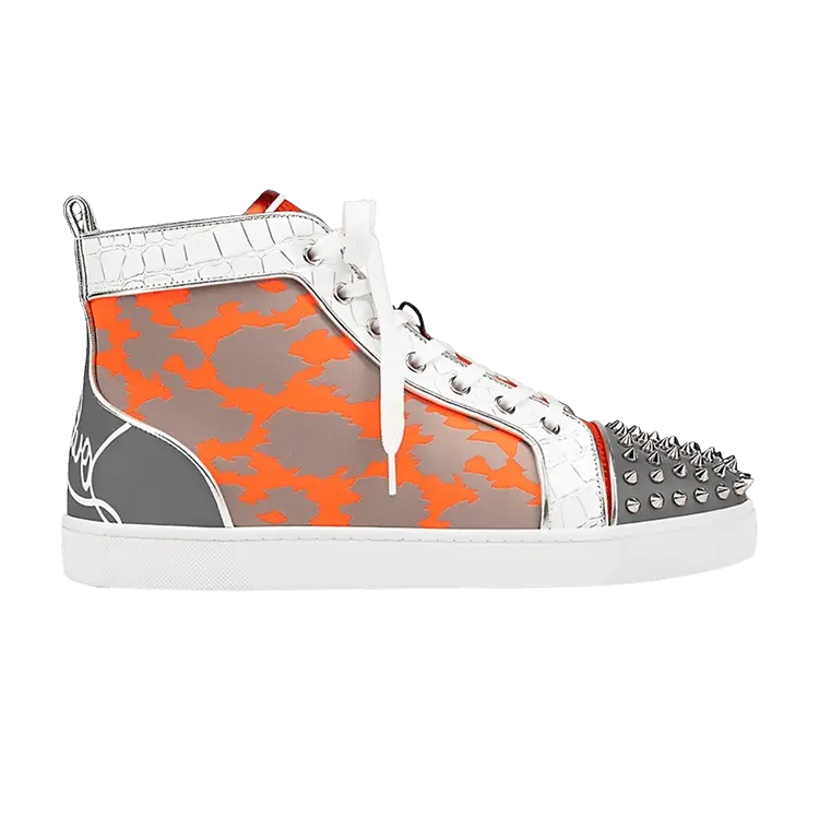 

Кроссовки Christian Louboutin Fun Lou Spikes Flat High Reflex Orange Camo, оранжевый