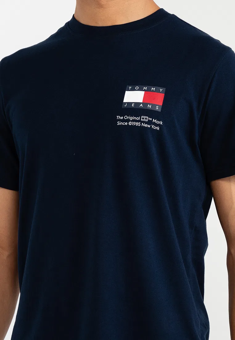 Футболка с коротким рукавом Slim Essential Flag, Tommy Jeans Tommy Hilfiger, темно-синий — фото 3