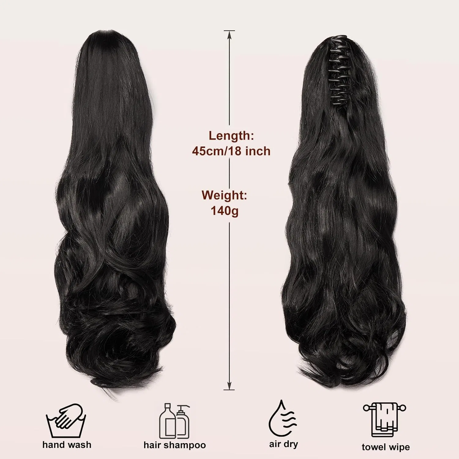 Накладной хвост «Ponytail Hairpiece Braid Extension» с заколкой, 45 см Dcbaboo — фото 3