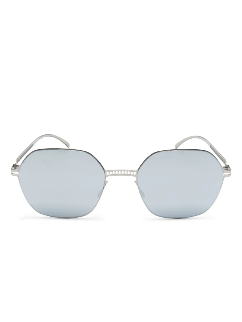 

Солнцезащитные очки в геометричной оправе Mykita, серебряный