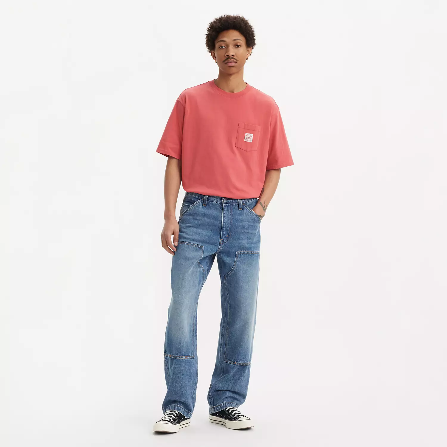 

568 свободные мужские брюки с двойным коленом Levi's, цвет Detroit Wash - Medium Wash - Non-Stretch