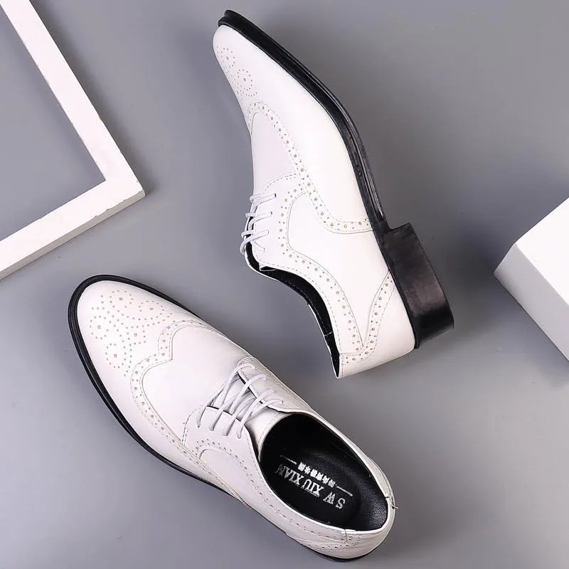 Мужские классические кожаные туфли с шнуровкой Oxfords, модные, нескользящие, для работы, дышащие, деловые и повседневные Cubicbee, черный