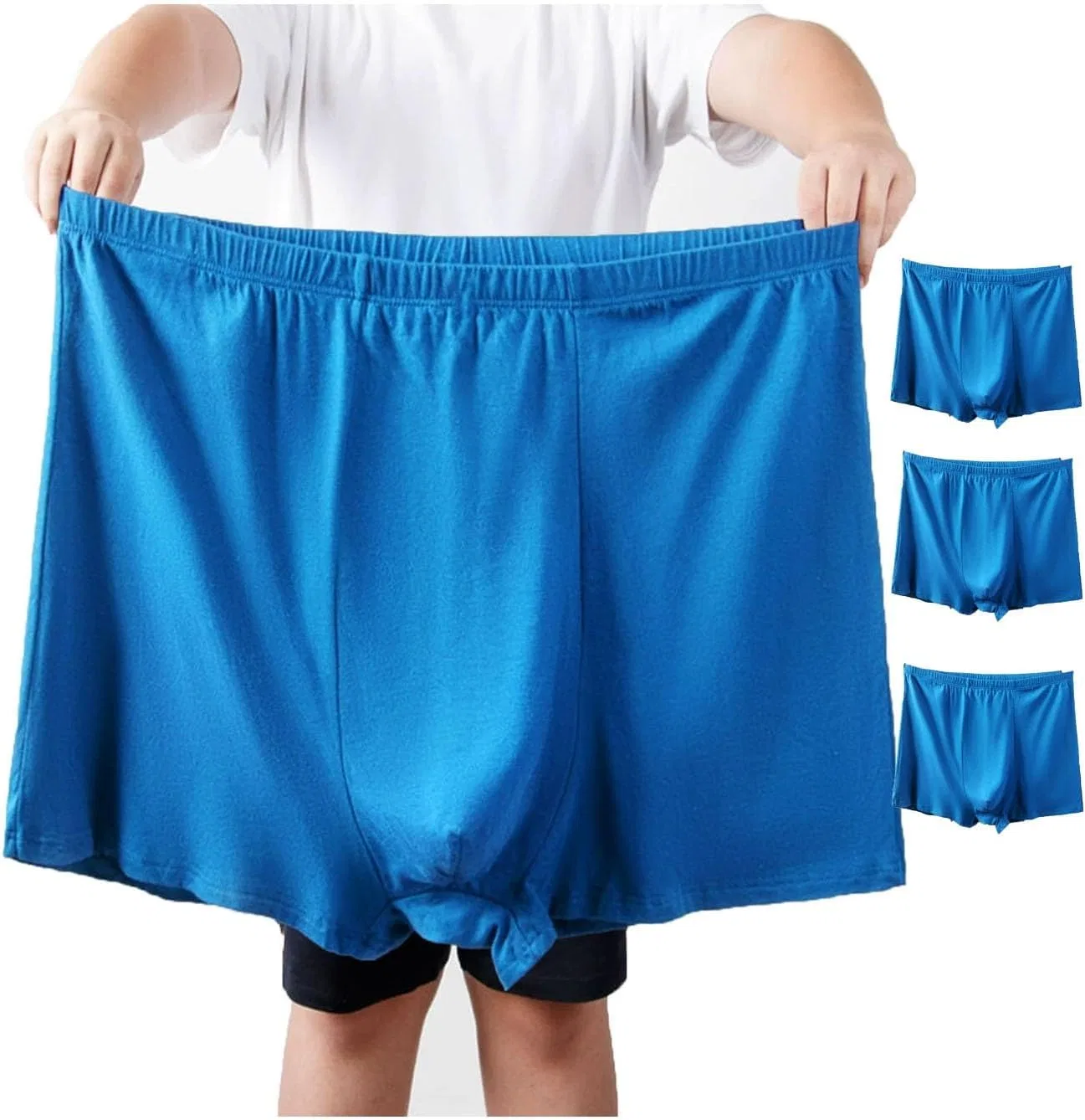Боксеры, хлопок, 3XL-10XL, Sky Blue