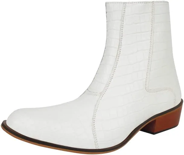 

Мужские ботинки LIBERTYZENO с животным принтом и однотонной кожей, высокий голенище, ретро, для взрослых, подарок на Пасху, белый