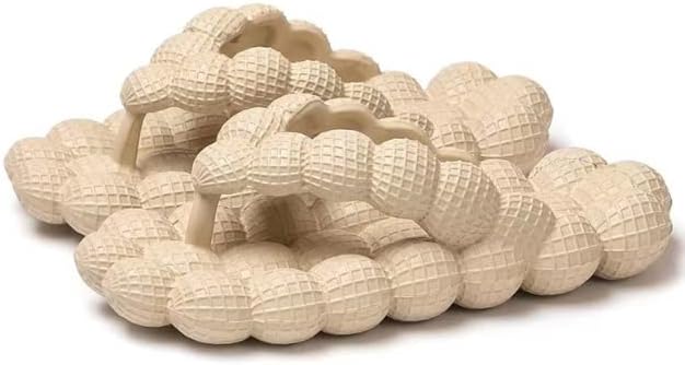 

Восточные тапочки-слипоны Bajia Bubble с забавным массажным эффектом и ароматом личи для женщин и мужчин, унисекс, для дома и улицы, мягкие, с нескользящей подошвой и ремешком на пятке East Bajia, бежевый