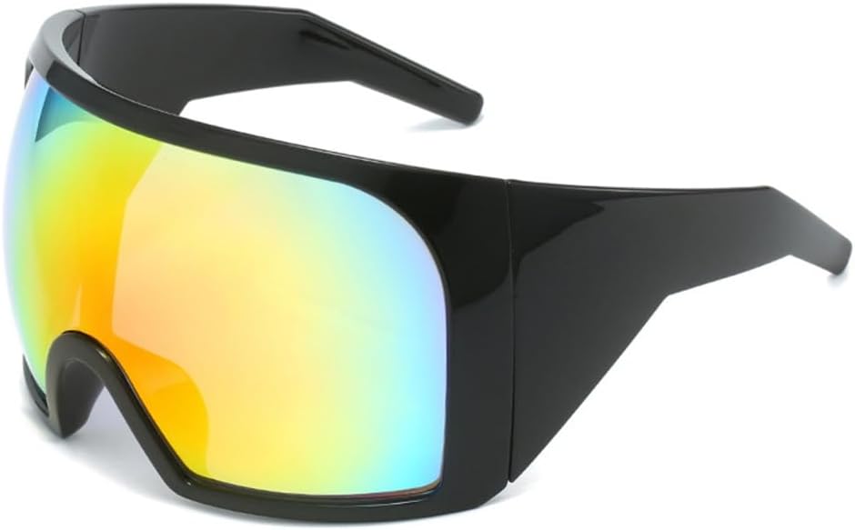 

Большие панк-солнцезащитные очки-щит для женщин и мужчин, в крупной оправе, в стиле стимпанк, солнцезащитные очки-маска для женщин, спортивные, UV400 MTZJH, C7 Black Red Film