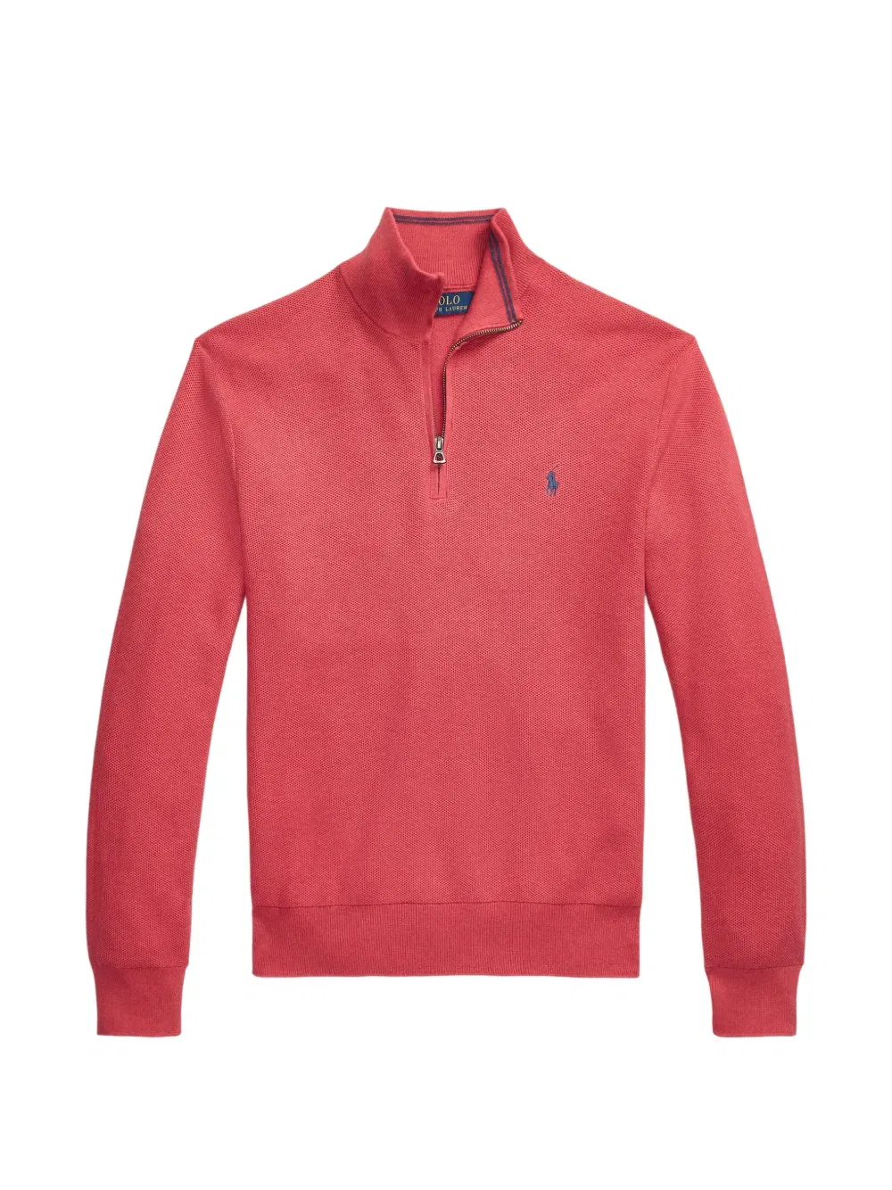 Сетчатый свитер с застежкой-молнией до середины груди Polo Ralph Lauren, красный