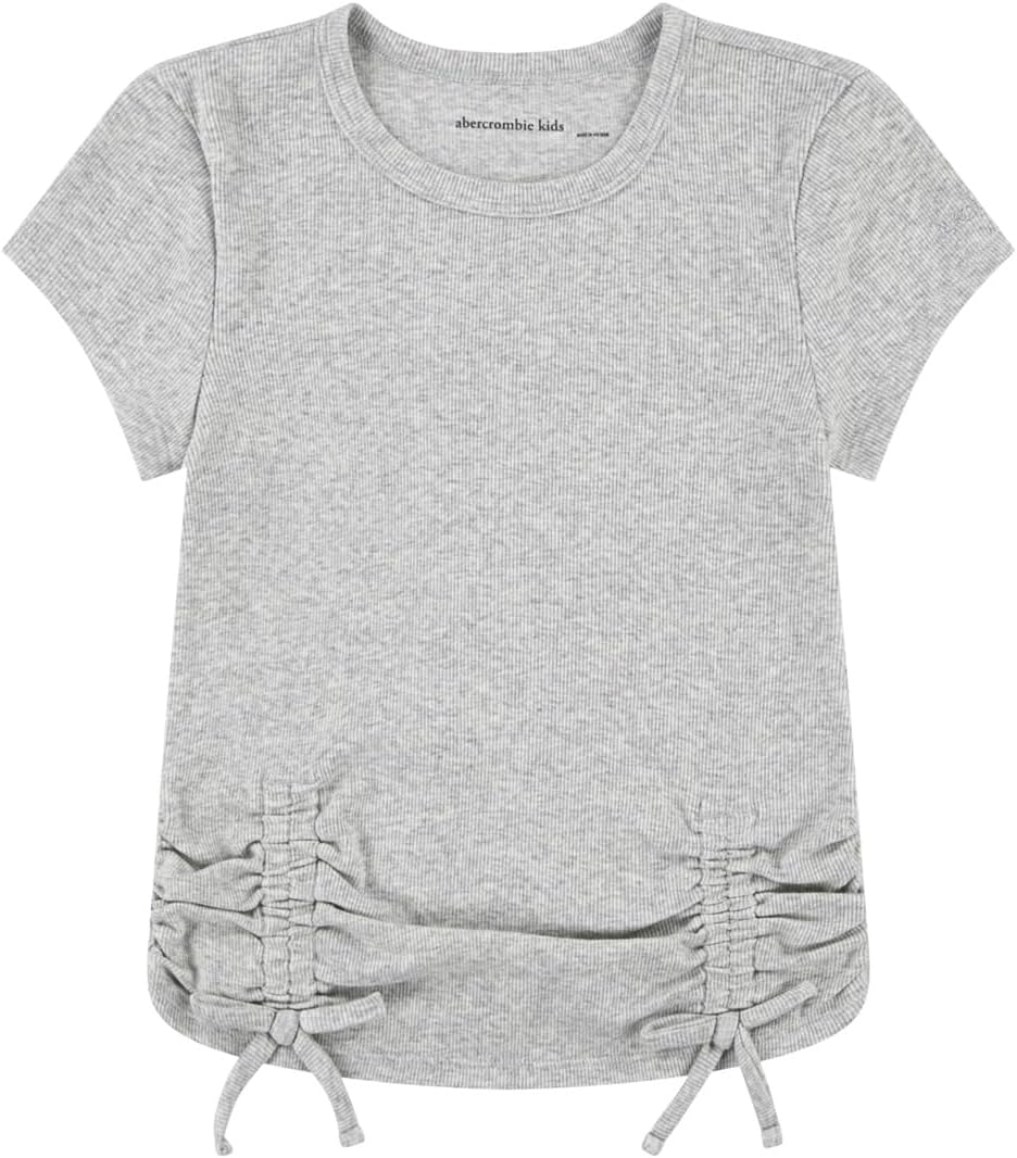 

Футболка abercrombie kids Ruched Side Bow Baby Tee, цвет ANF Light Grey Heather