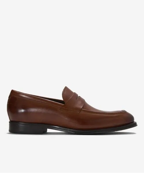 Мужские кожаные пенни лоферы Cole Haan коричневые — фото 4
