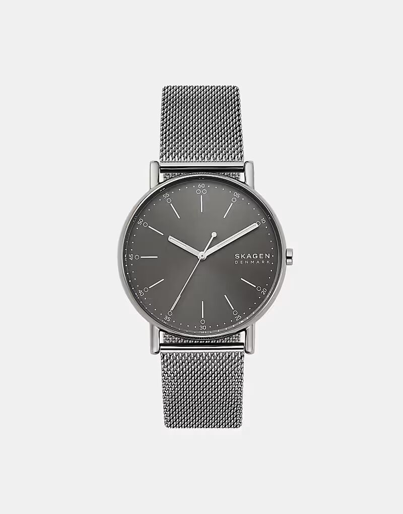 

Мужские фирменные часы Skagen с тремя стрелками, из нержавеющей стали серого цвета — СЕРЫЕ