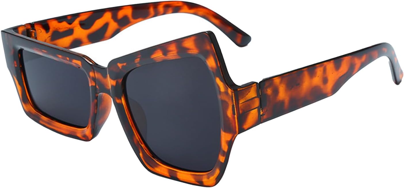 

Женские солнцезащитные очки - модные очки, стильные солнцезащитные очки | Очки с защитой от УФ-излучения, нестандартная оправа, для использования на открытом воздухе, на пляже и за рулем Generic, Leopard Print Frame Gray Piece