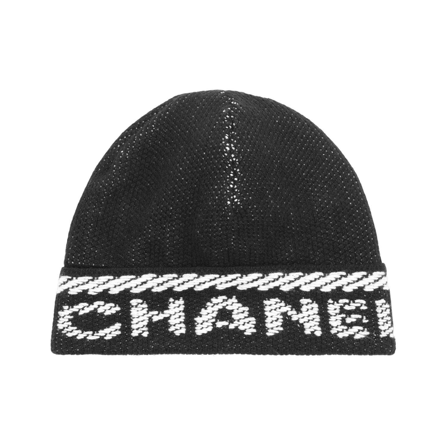 

Кашемировая шапка-бини с логотипом 2000-х годов Chanel, черный