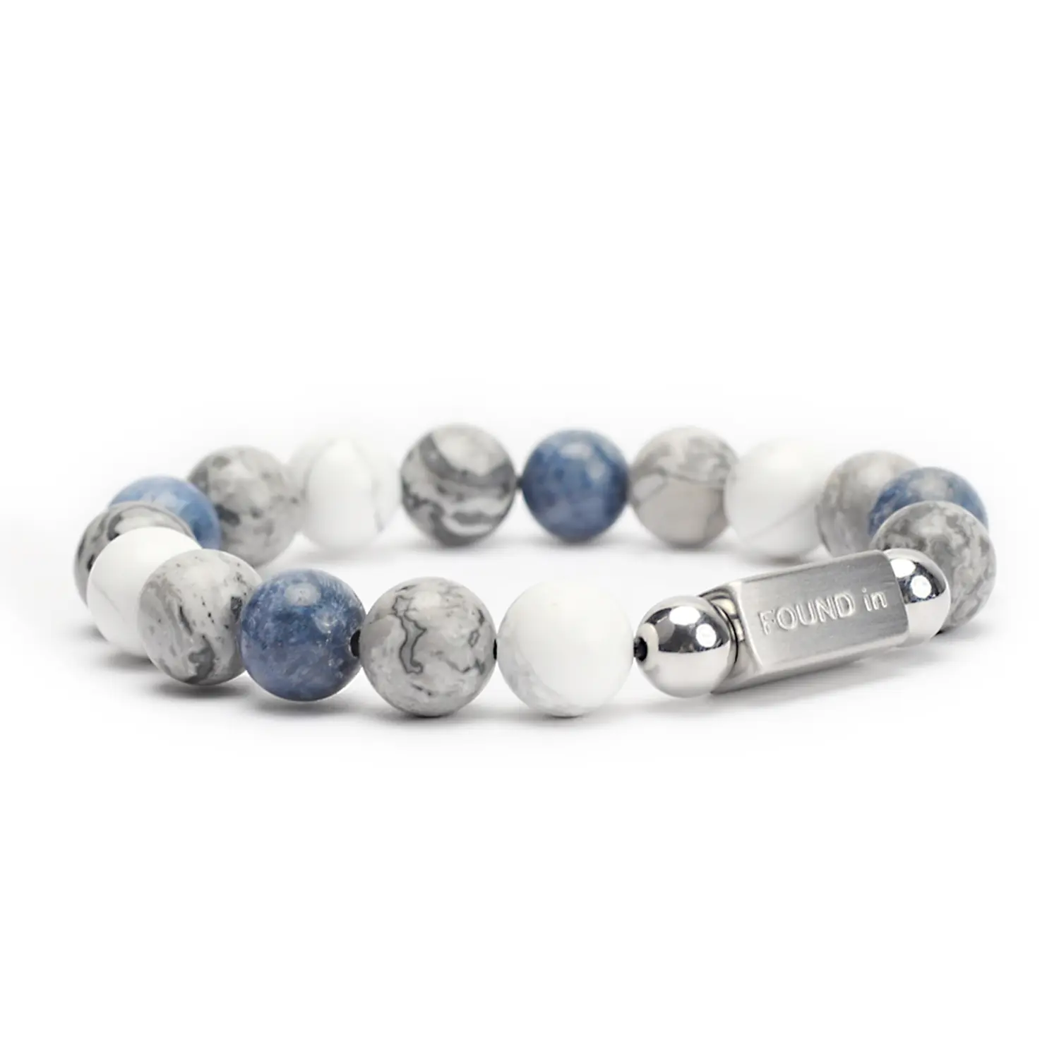 

FOUNDIN Белый бирюзовый браслет с картой камня Unisex