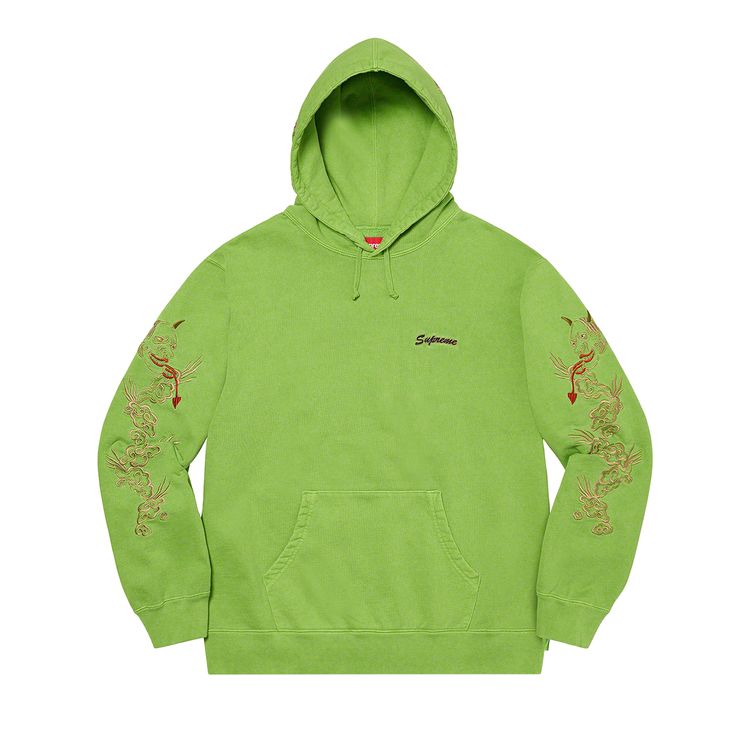 

Толстовка Supreme Dragon Overdyed Hooded Sweatshirt Lime, зеленый