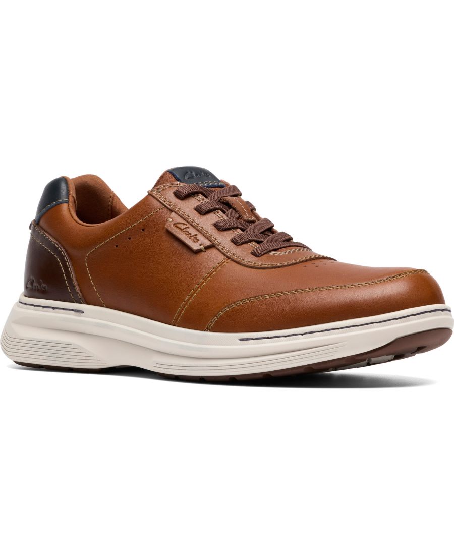 

Мужские повседневные кроссовки Craftwell на шнуровке Clarks, Tan leather
