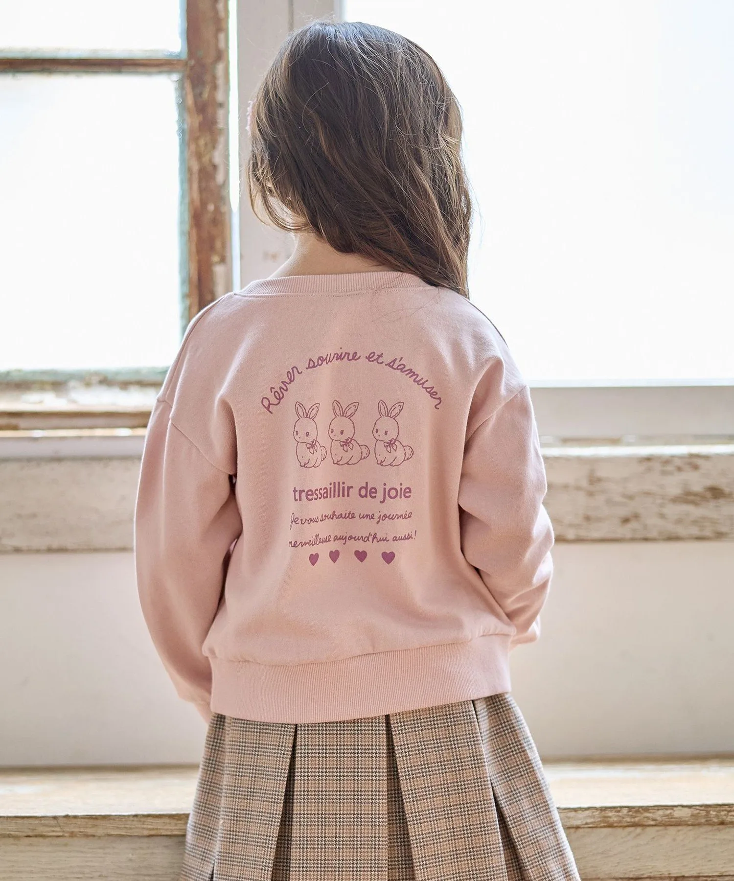 Толстовка с животным принтом на спине ANY KIDS, Pink x Rabbit [012] — фото 3
