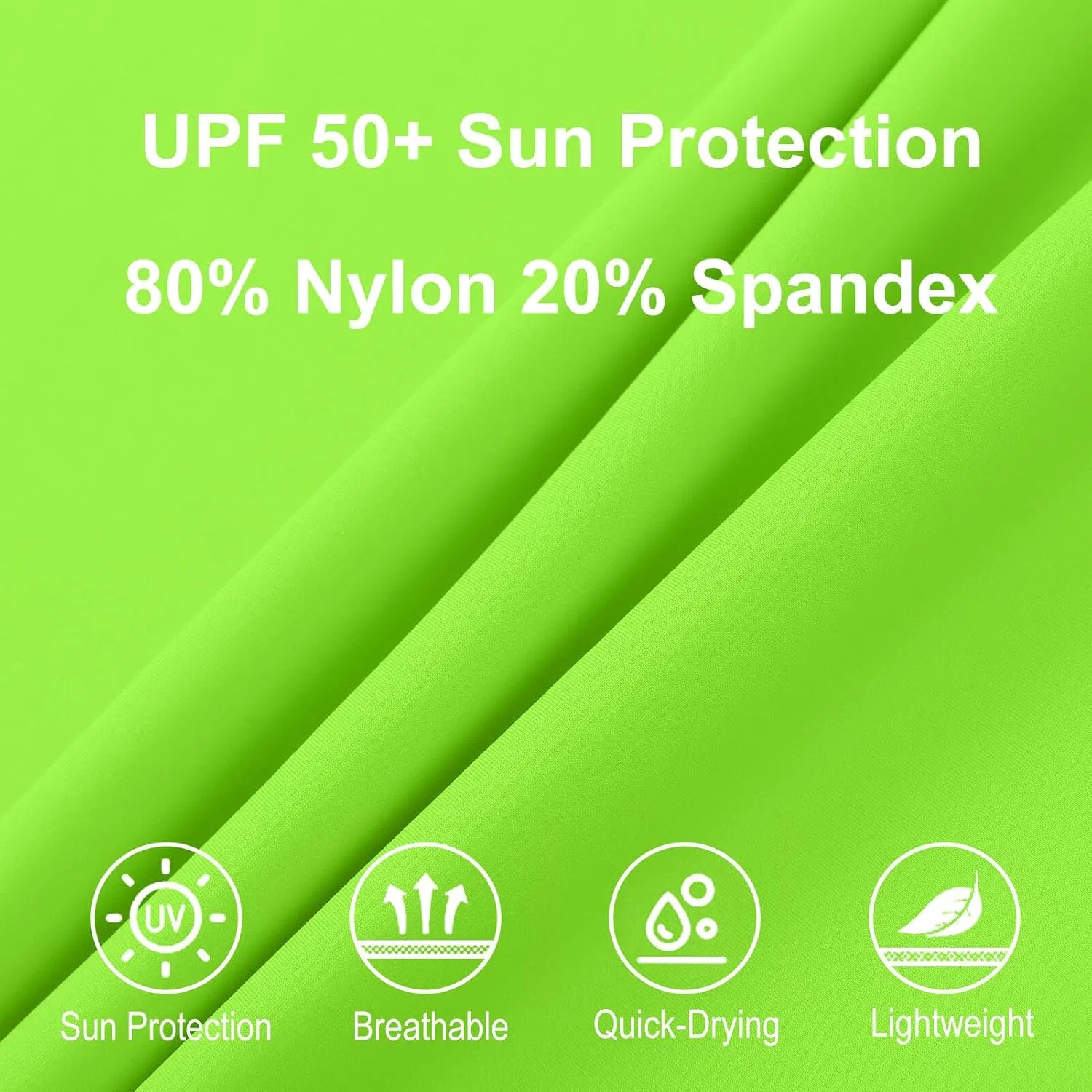Shouldin Детская футболка-рашгард с защитой от солнца UPF 50+, быстросохнущая, с длинным рукавом, спортивная, для мальчиков и девочек (5-14 лет), неоново-зеленый — фото 3