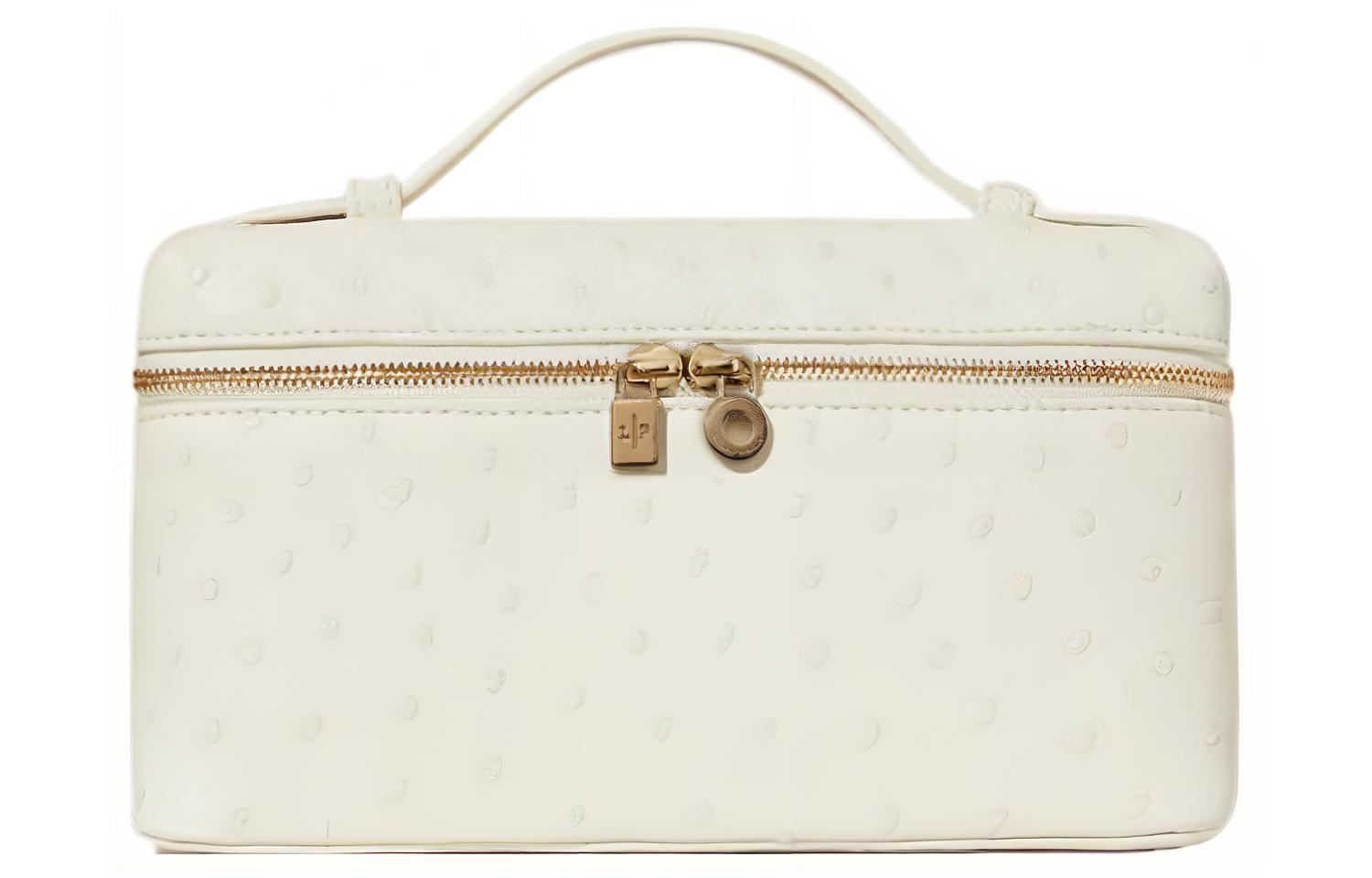 

Loro Piana Сумка из страусиной кожи с ягненком наплечная через плечо женская мягкая белая