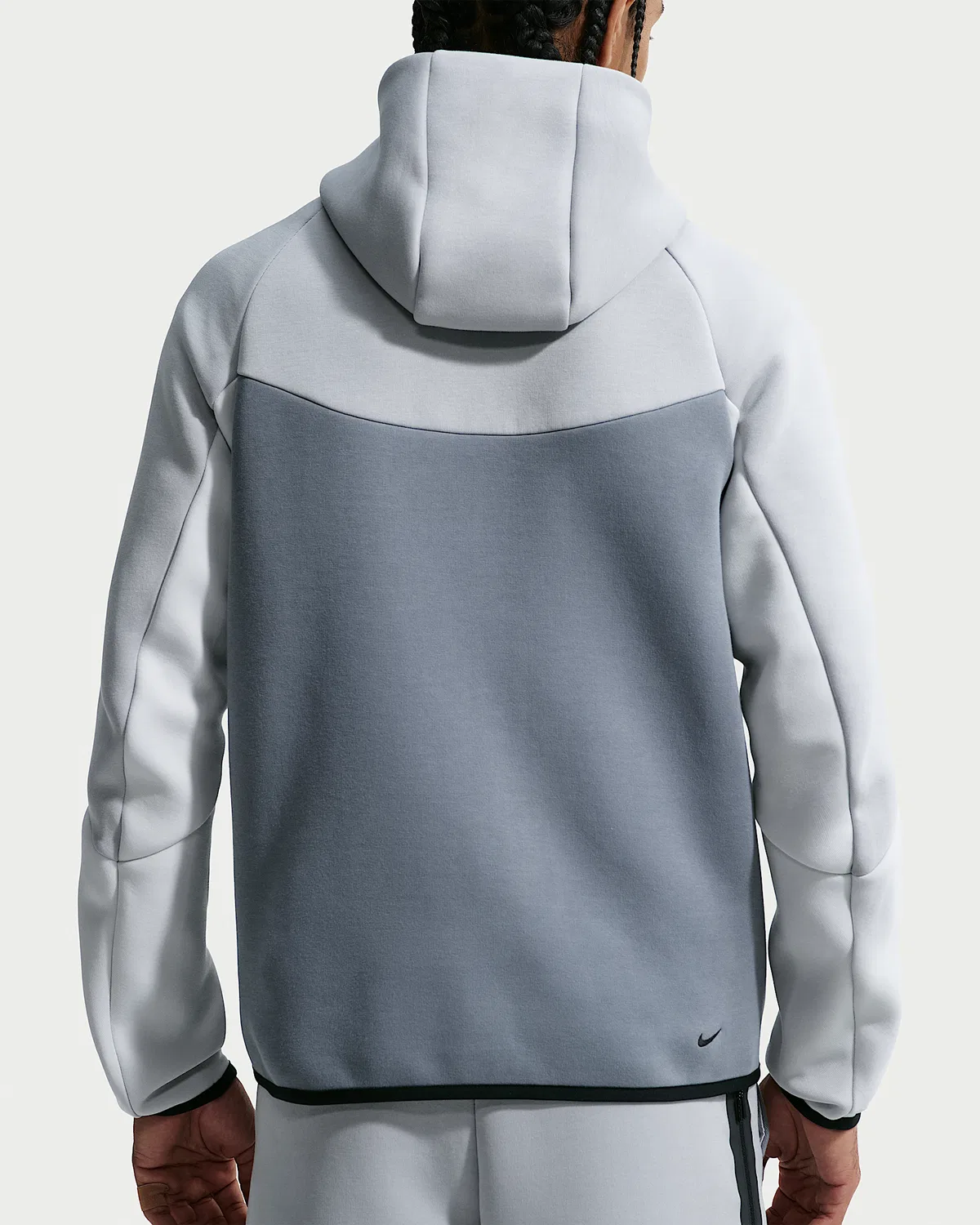 Мужская флисовая ветровка Nike Tech на молнии, Light Smoke Grey/Cool Grey/Photon Dust/Volt — фото 2