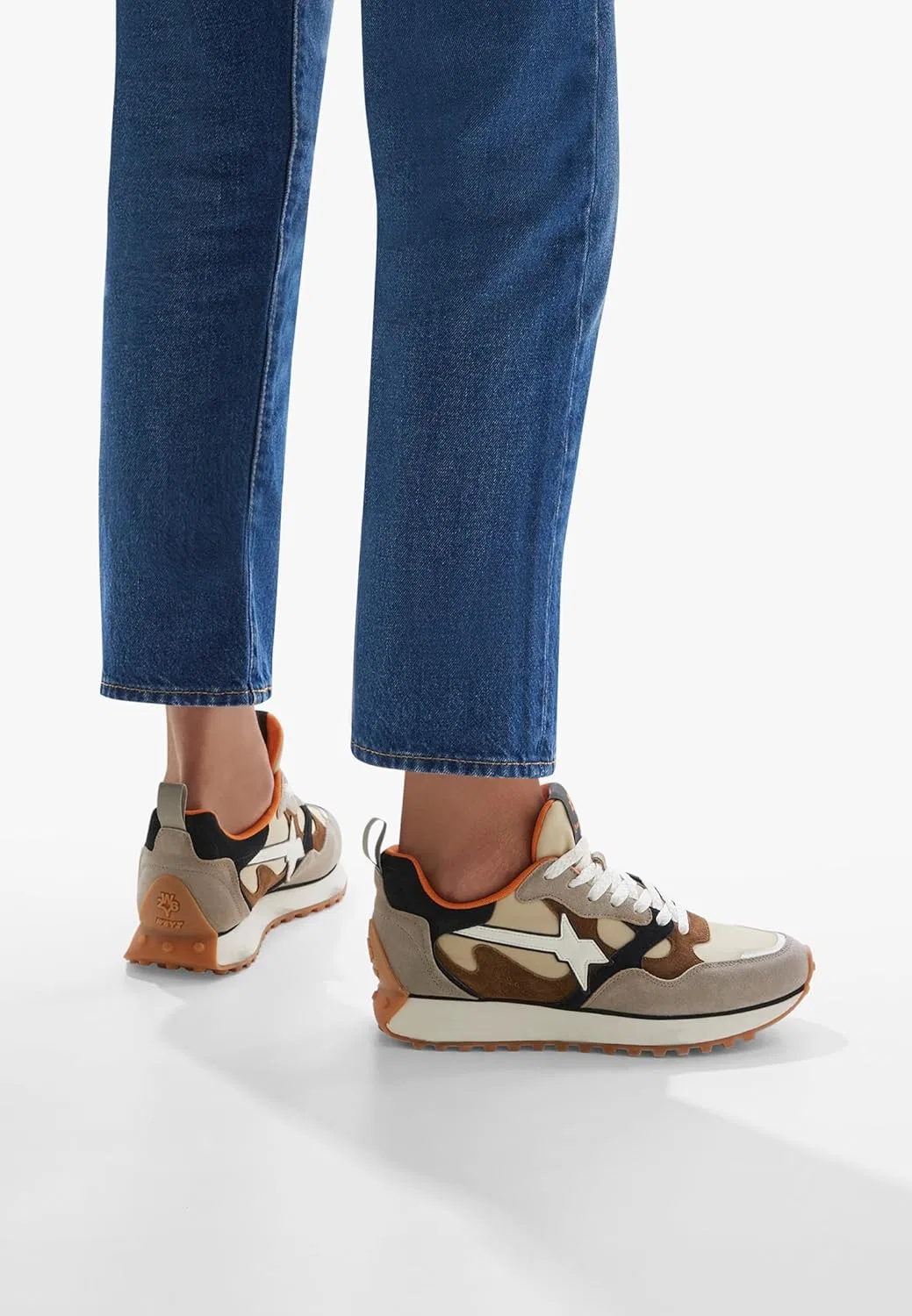 W6yz, Мужские модные повседневные кроссовки Loop-M, Brown, Beige, Black — фото 2