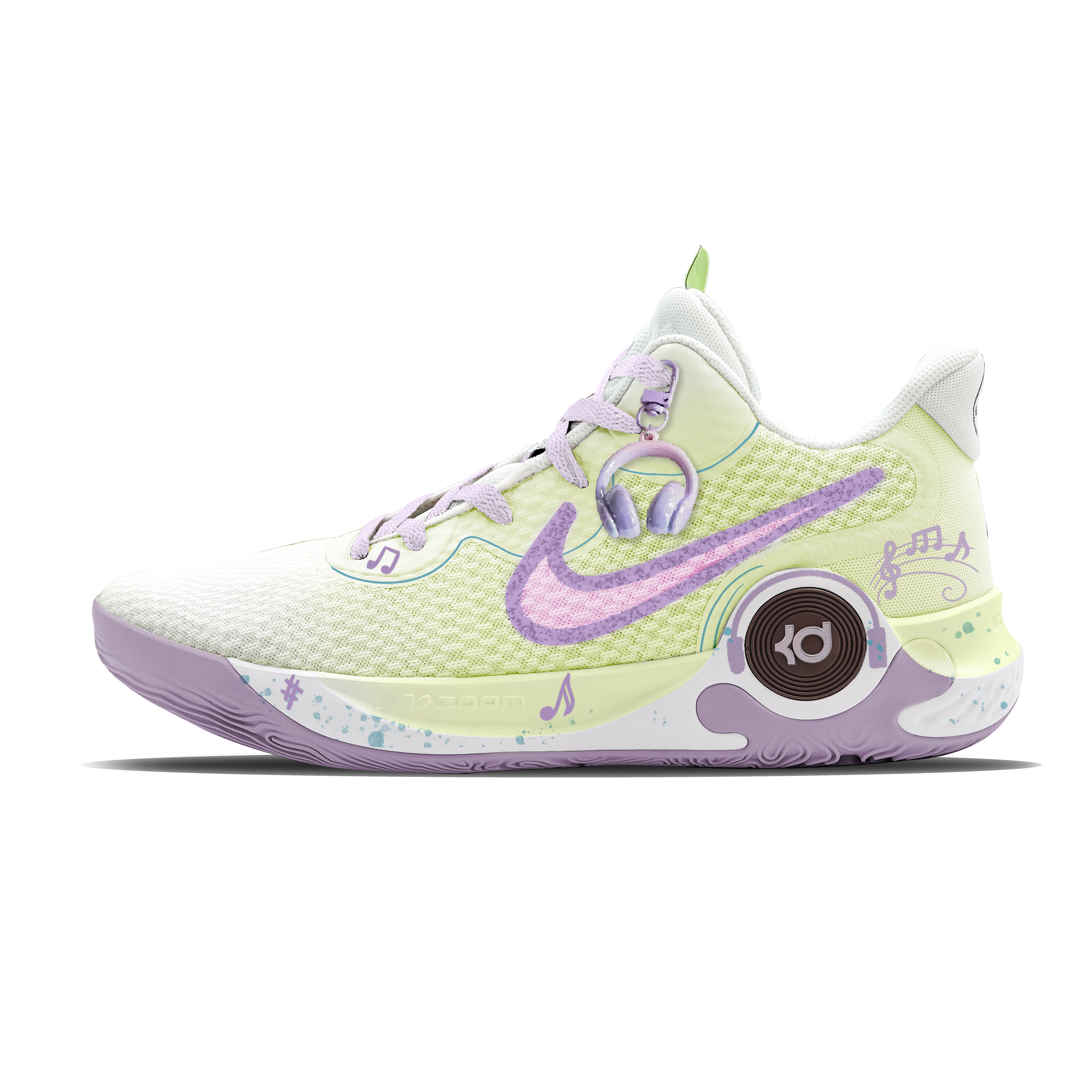 

Nike Баскетбольные кроссовки KD Trey 5 IX Vintage, мужские, средней высоты, белые/зеленые/фиолетовые