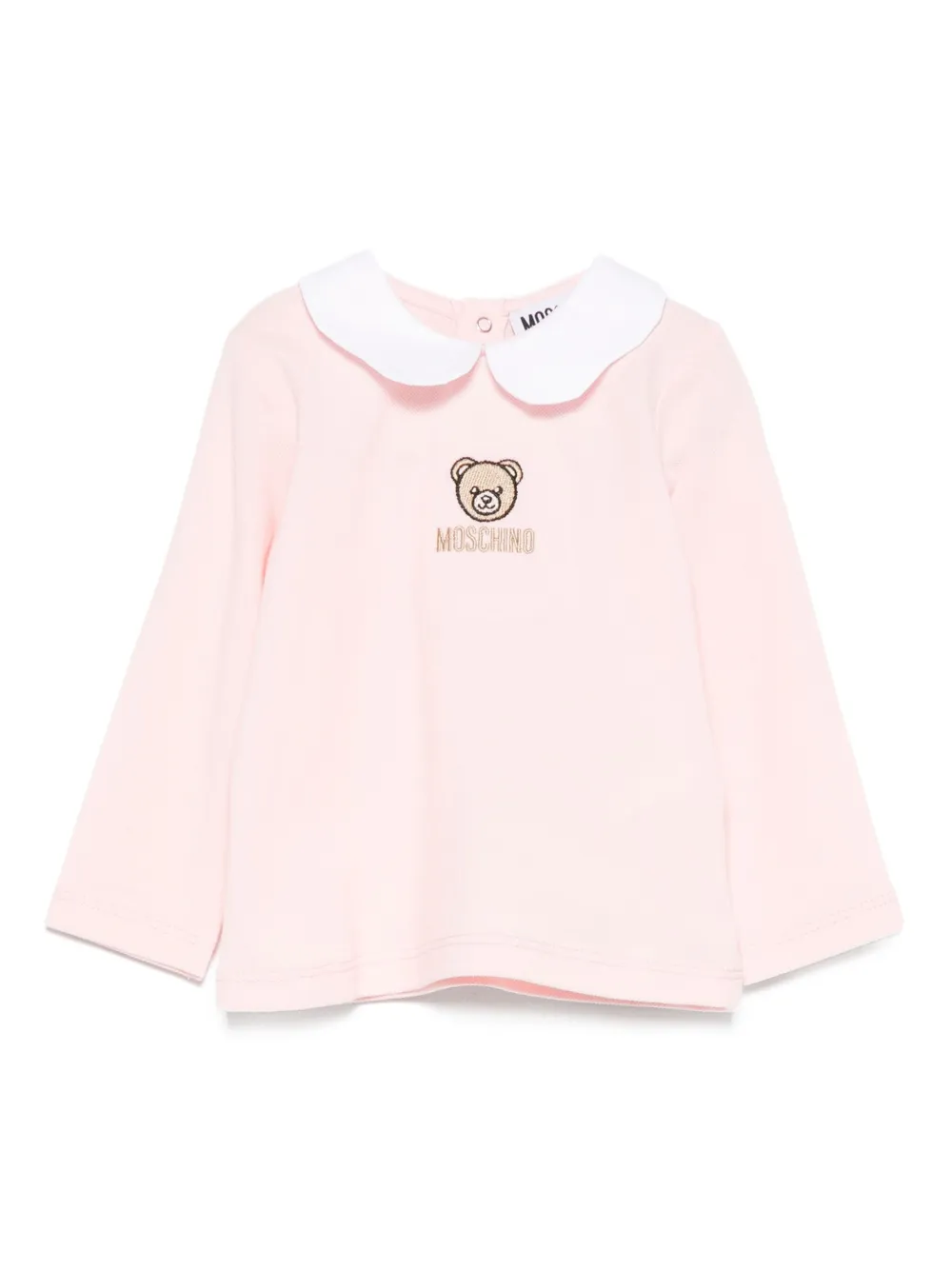 

Топ с вышитым плюшевым тельняшкой и воротником в стиле Питера Пэна Moschino Kids, розовый