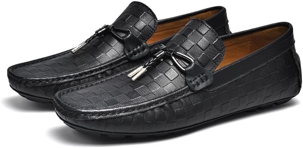 

Мужские лоферы JIADELI с круглым носком, пенни-лоферы, в клетку, легкие, гибкие, на плоской подошве, удобно надеваются, черный