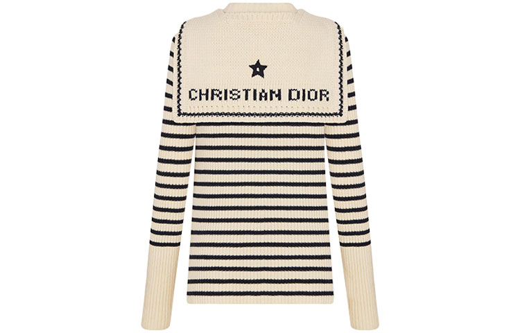 DIOR Ежеквартальные новинки Кашемировый свитер Женский Ecru — фото 4