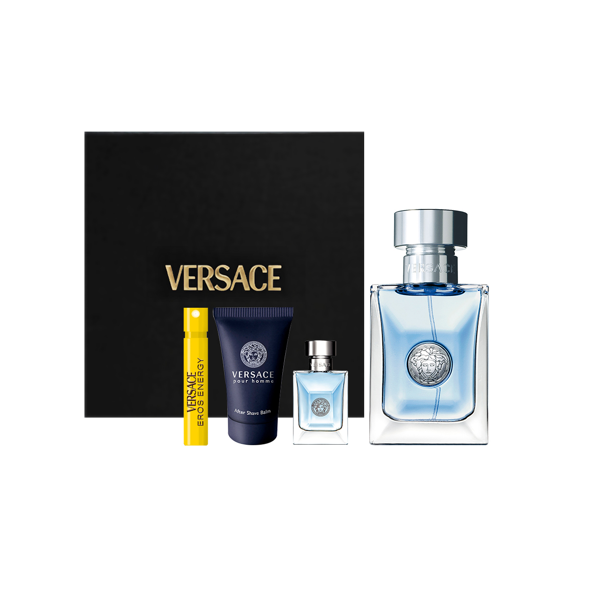 

Подарочный набор мужского парфюма Homonymous: туалетная вода + лосьон после бритья 30 мл/50 мл/100 мл + 5 мл + 25 мл + 1 мл VERSACE, men's perfume 30ml+sample 1ml+men's perfume 5ml+men's beard balm 25ml