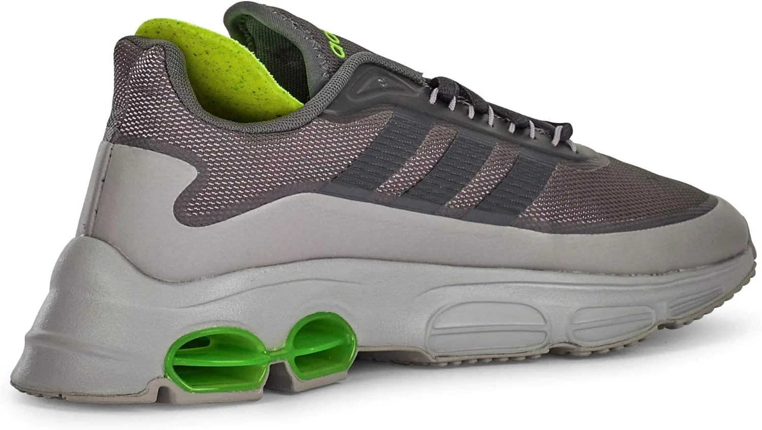 Мужские беговые кроссовки Adidas Quadcube, Grey, Grey, Six Grey, Six Signal Green — фото 4