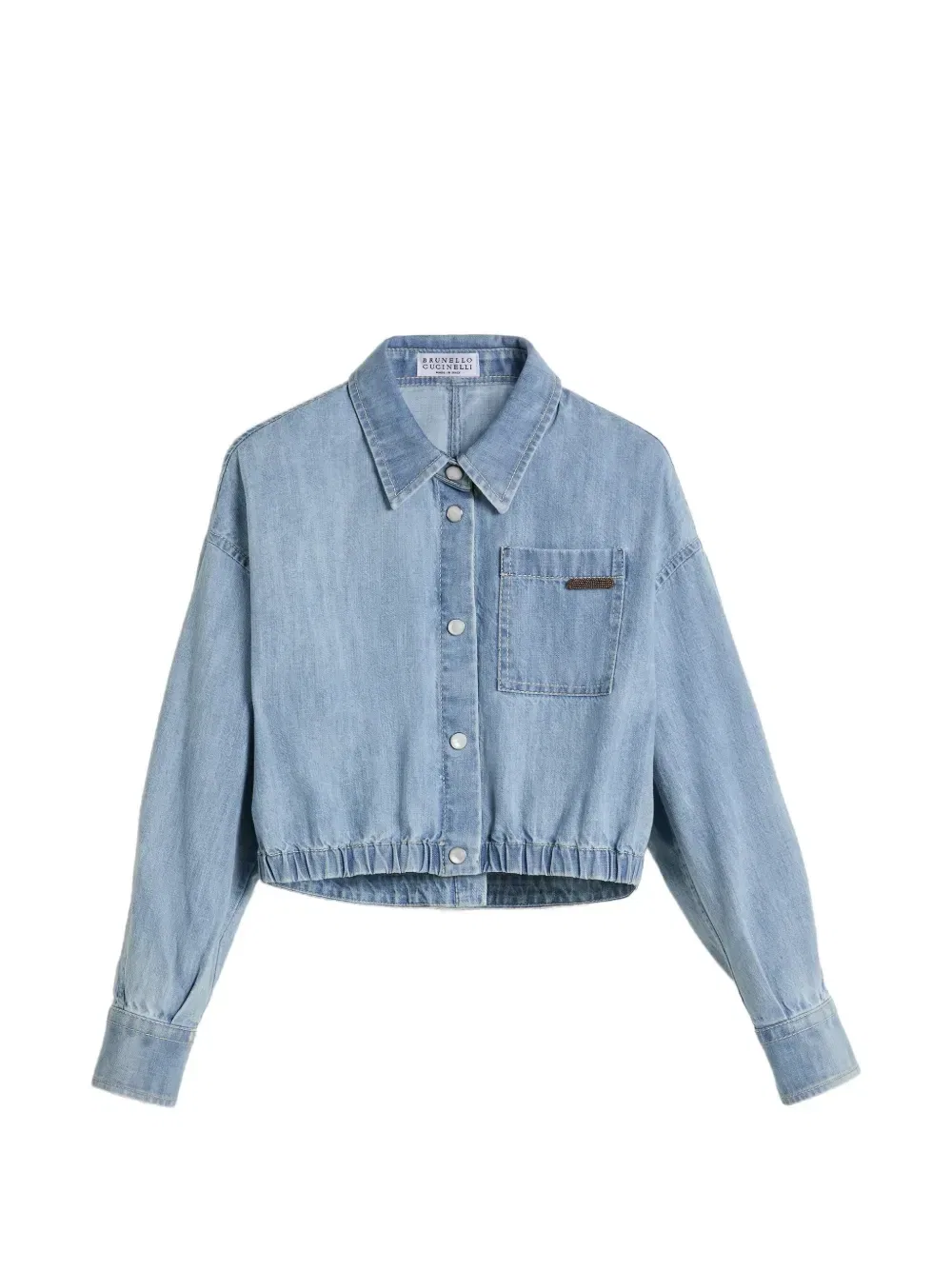 Рубашка с декором Monili Brunello Cucinelli Kids, синий