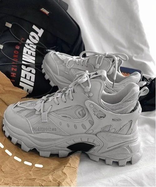 Неравномерные туфли большого силуэта Aimoha Mens, gray — фото 2