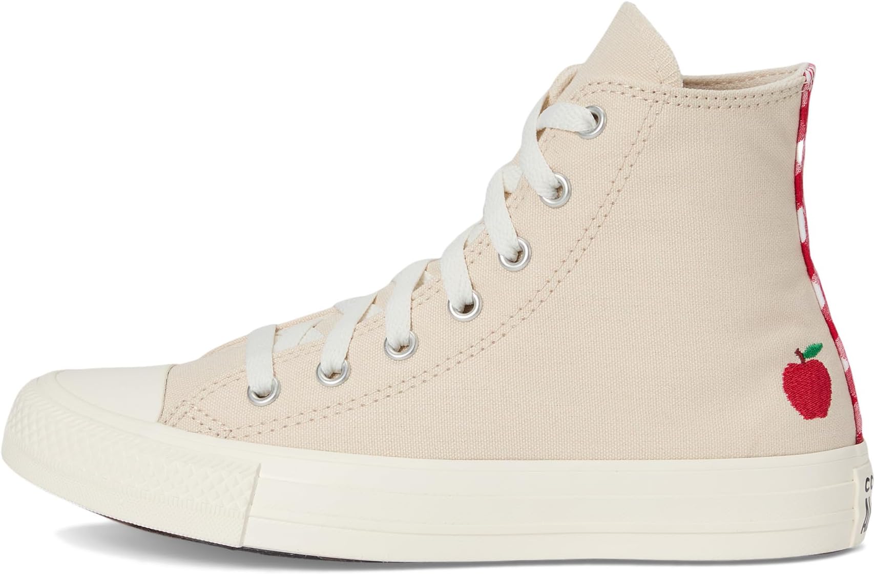 Кроссовки Converse Kids  Chuck Taylor All Star Checkered Accents, Light Dune/Egret/Red — фото 4