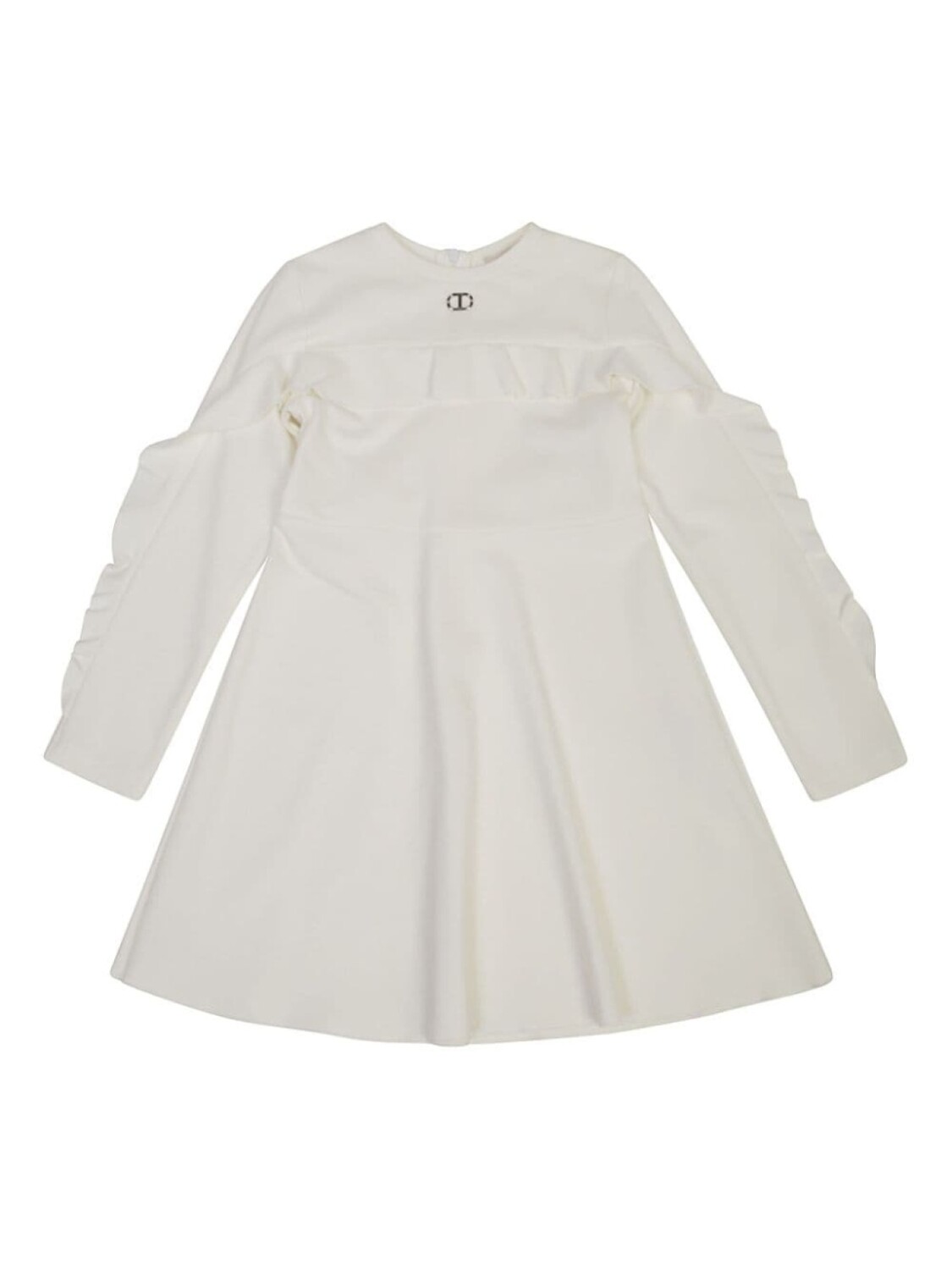 

TWINSET Детское платье с оборками и логотипом Twinset Kids, белый