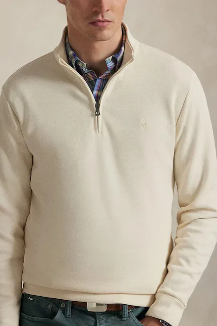 Худи мужское свободный крой Polo Ralph Lauren, бежевый — фото 4