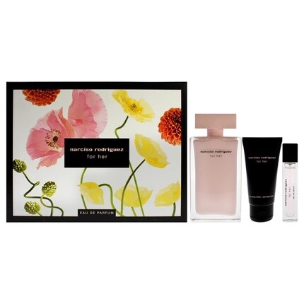 

Narciso Rodriguez для женщин Подарочный набор из 3 предметов 3,3 унции EDP спрей 0,33 унции EDP спрей 2,5 унции лосьона для тела