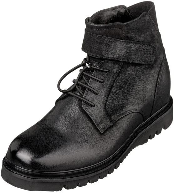 

Мужские невидимые увеличивающие рост ботинки CALTO - темно-коричневая кожаная обувь на шнуровке в рабочем стиле, повседневные ботинки - увеличение роста на 8 см - K83115 - размер 8 D(M) US