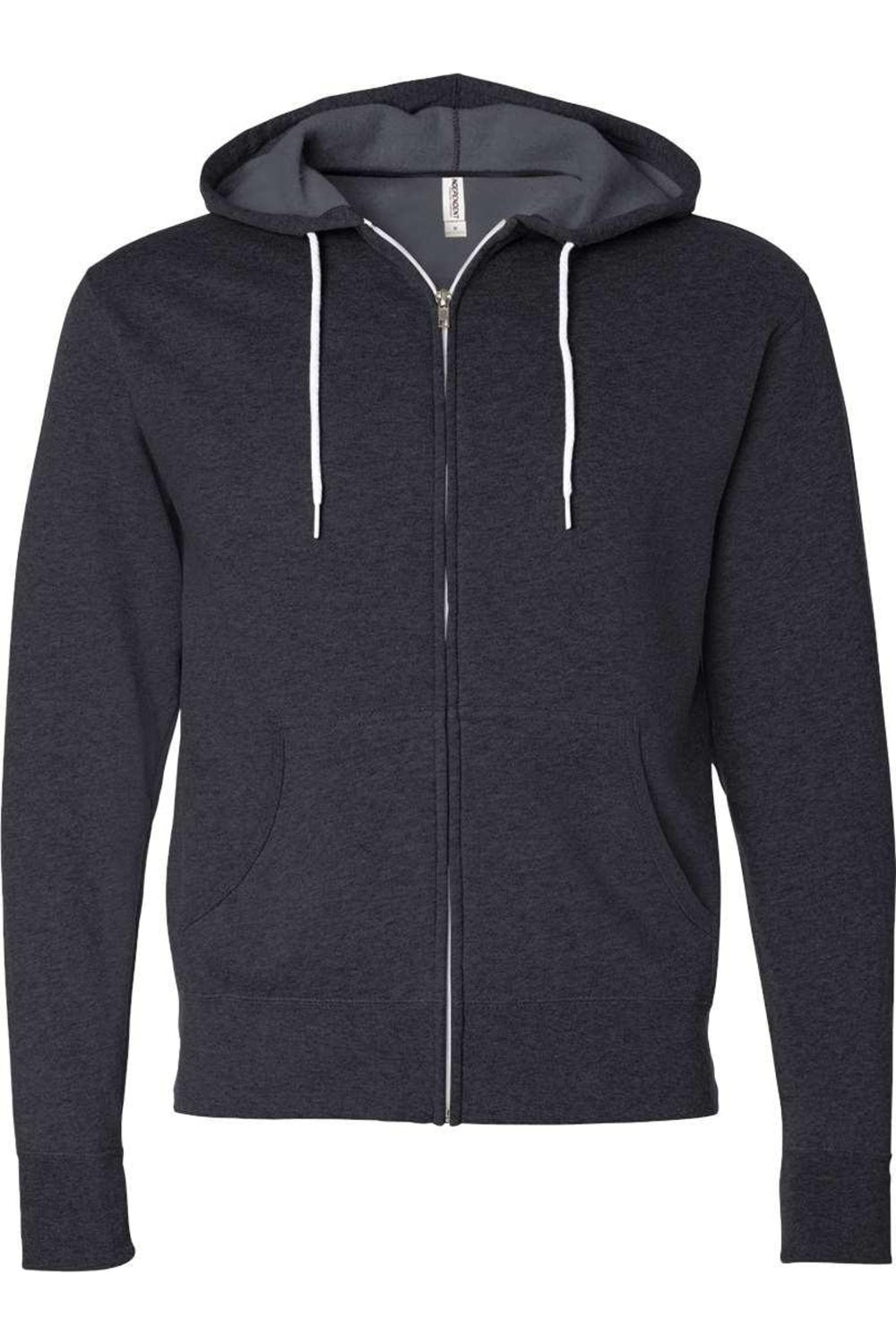 

Independent Trading Co. Легкая толстовка с капюшоном и застежкой-молнией, цвет charcoal heather