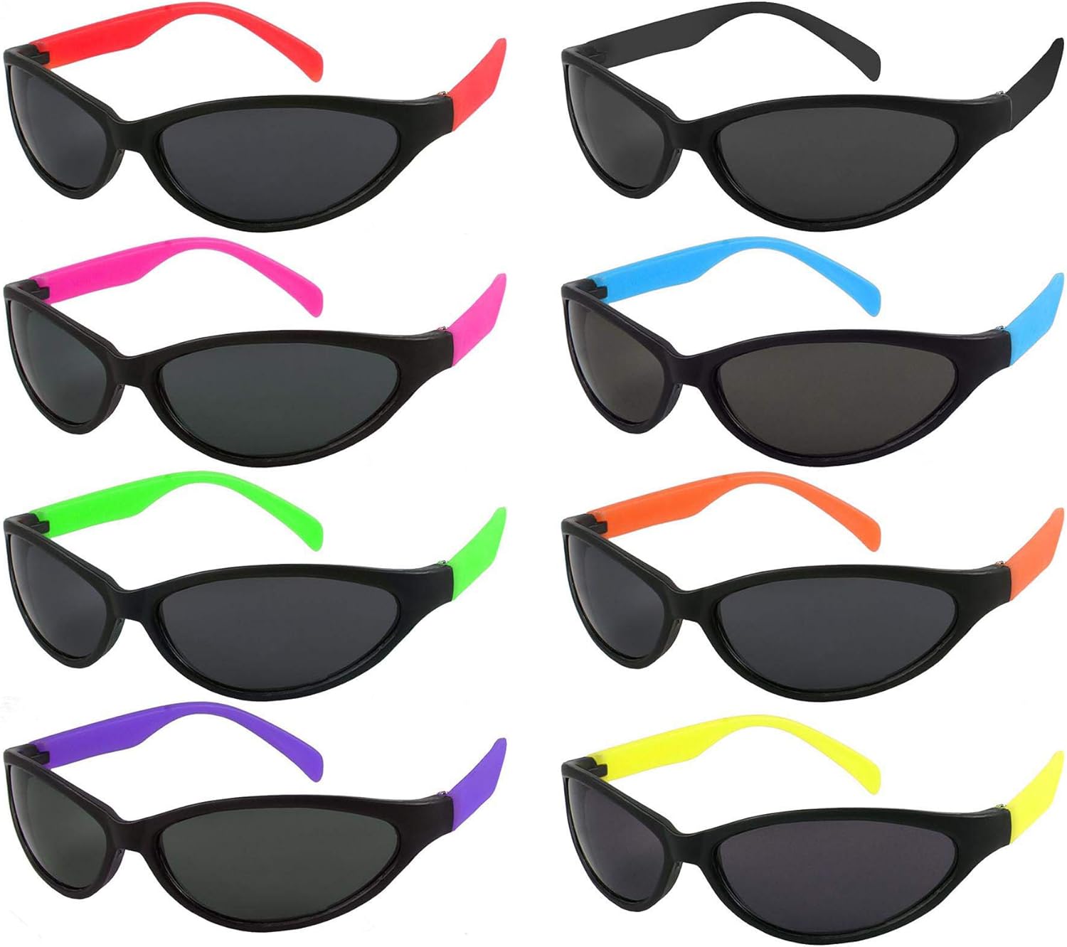 

Набор из 8 солнцезащитных очков Edge I-Wear в стиле 80-х для вечеринки, неоновые, для взрослых или детей, сертифицированы по стандарту CPSIA, не содержат свинца (Pb) EDGEIWEAR, Adult-sport-multicoloured