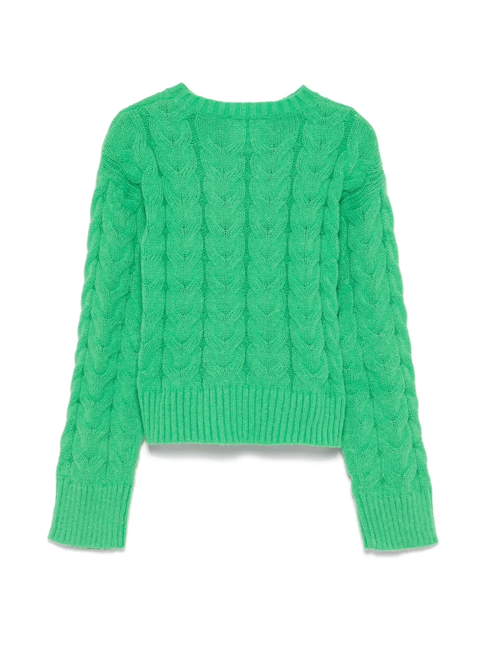 Свитер фактурной вязки Stella McCartney Kids, зеленый — фото 2