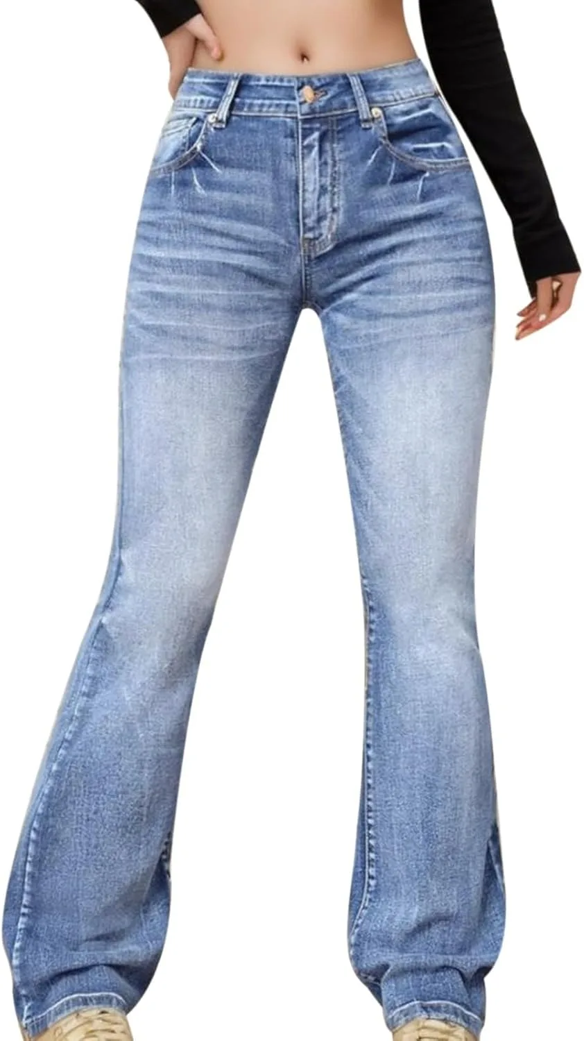 

Прямые джинсы для женщин High Waisted Wide Leg с микроэластаном