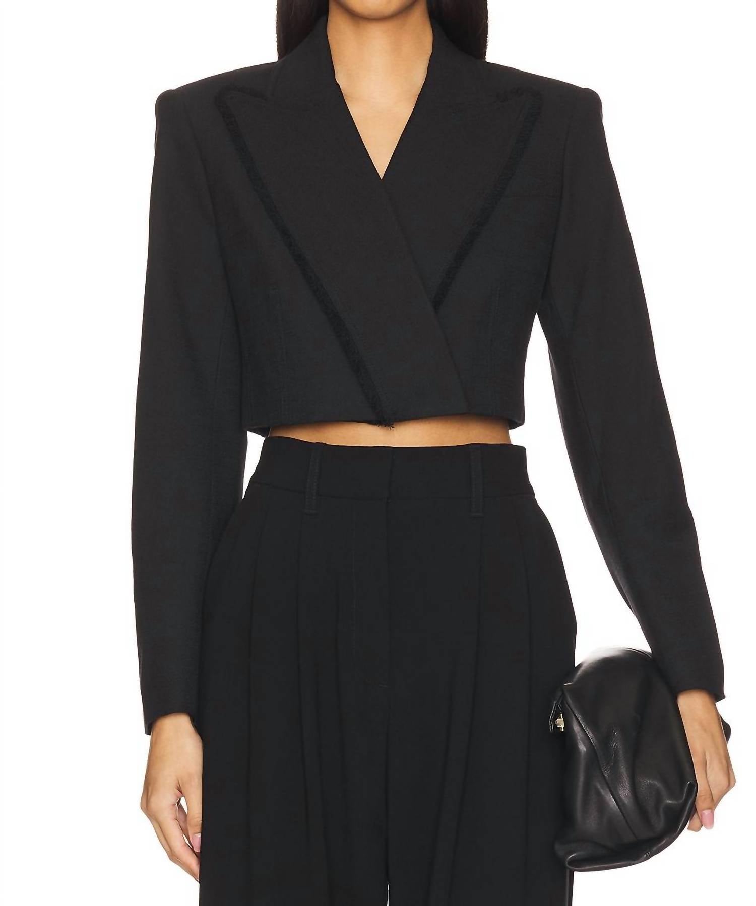 

Укороченный блейзер Cassian черного цвета JONATHAN SIMKHAI