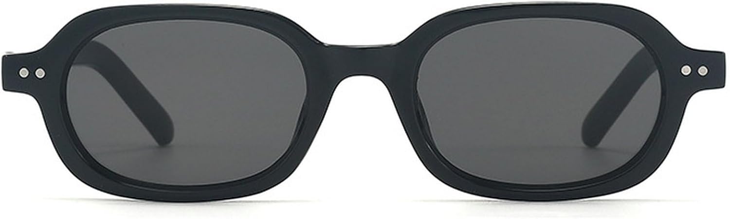 

Ретро овальные солнцезащитные очки для женщин, квадратные солнцезащитные очки, модные градиентные очки, защита от УФ-излучения UV400 для мужчин, трендовые солнцезащитные очки с заклепками mincl, Black